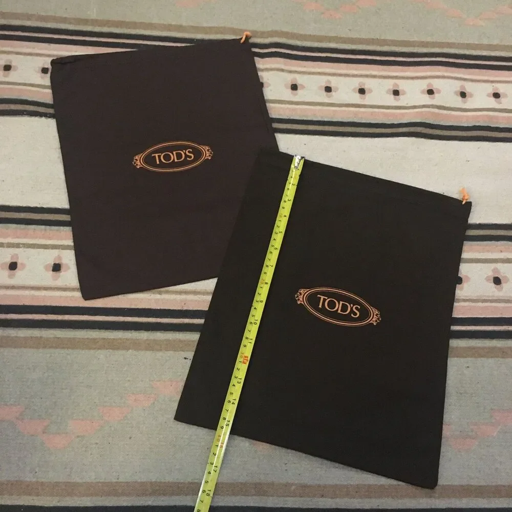 Two (2) Tod’s Brown dust bags 15” x 12” garment bags for shoes